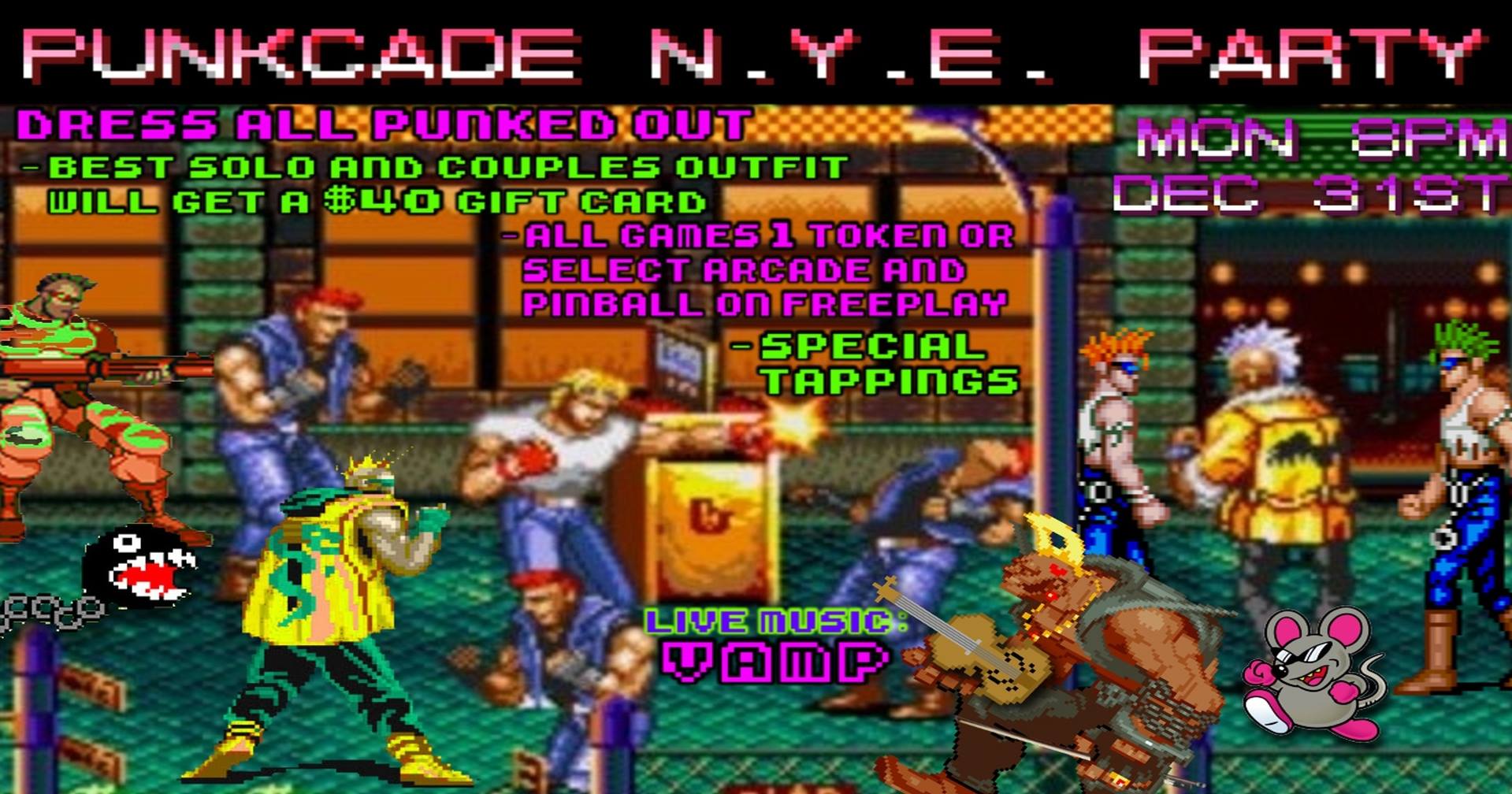 Punkcade NYE New Year's Eve Party at Lowry Parcade Tampa